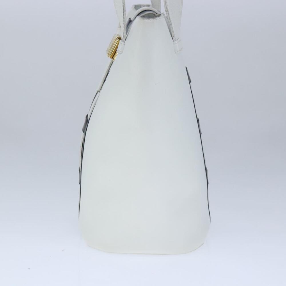 CELINE Ribbon Tote Bag Leather White Black - Picture 5 of 12